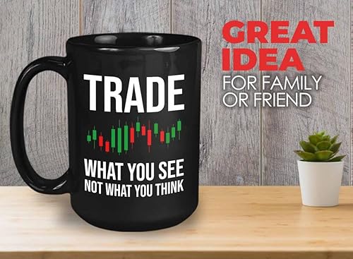 Miniatura 2 de Stock Trader Taza de café 15oz Negro - Comercio lo que ves - Empresario Asesor Financiero Día Trading Mercado de Valores Dividendos Finanzas