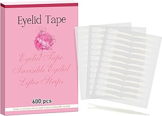 Eyelid Tape, Eyelid Lifter Strips, Eyelid Tape for Hooded Eyes Invisible, 600Count Instant Surgery-Free Eye Lift for Uneven or Single Eyelids, Say Goodbye to the Hood, Sagging Eyelids