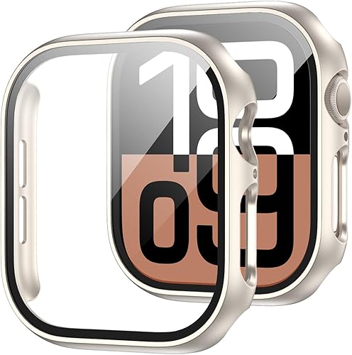 Miniatura 24 de Paquete de 2 fundas con protector de pantalla de vidrio templado para Apple Watch Series 3/2/1 de 38mm, JZK protector delgado con cobertura