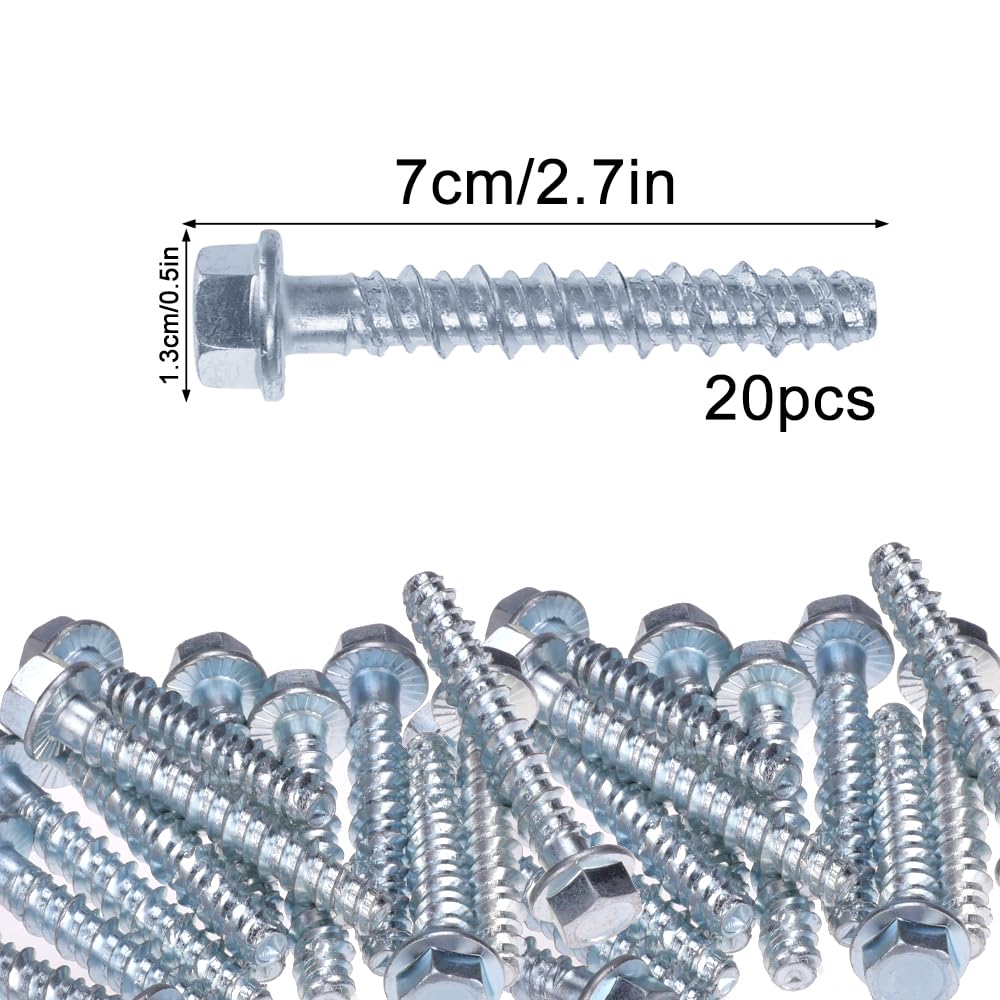 20 sztuk śrub betonowych 8mm śruby sześciokątne uniwersalne kołki podłużne, kołki do ram okiennych kołki rozprężne, zestaw śrub do montażu na ścianie