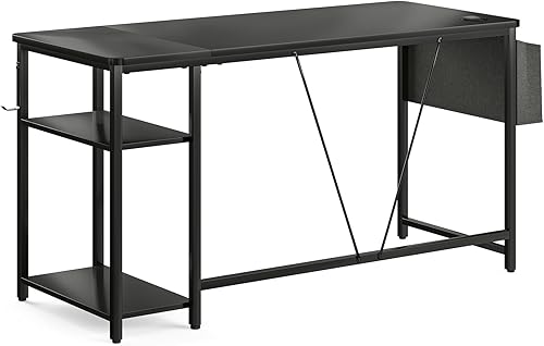 Miniatura 7 de OD005 - Escritorio para computadora, escritorio de oficina en casa de 55 pulgadas, escritorio pequeño y moderno para dormitorio, escritorio de