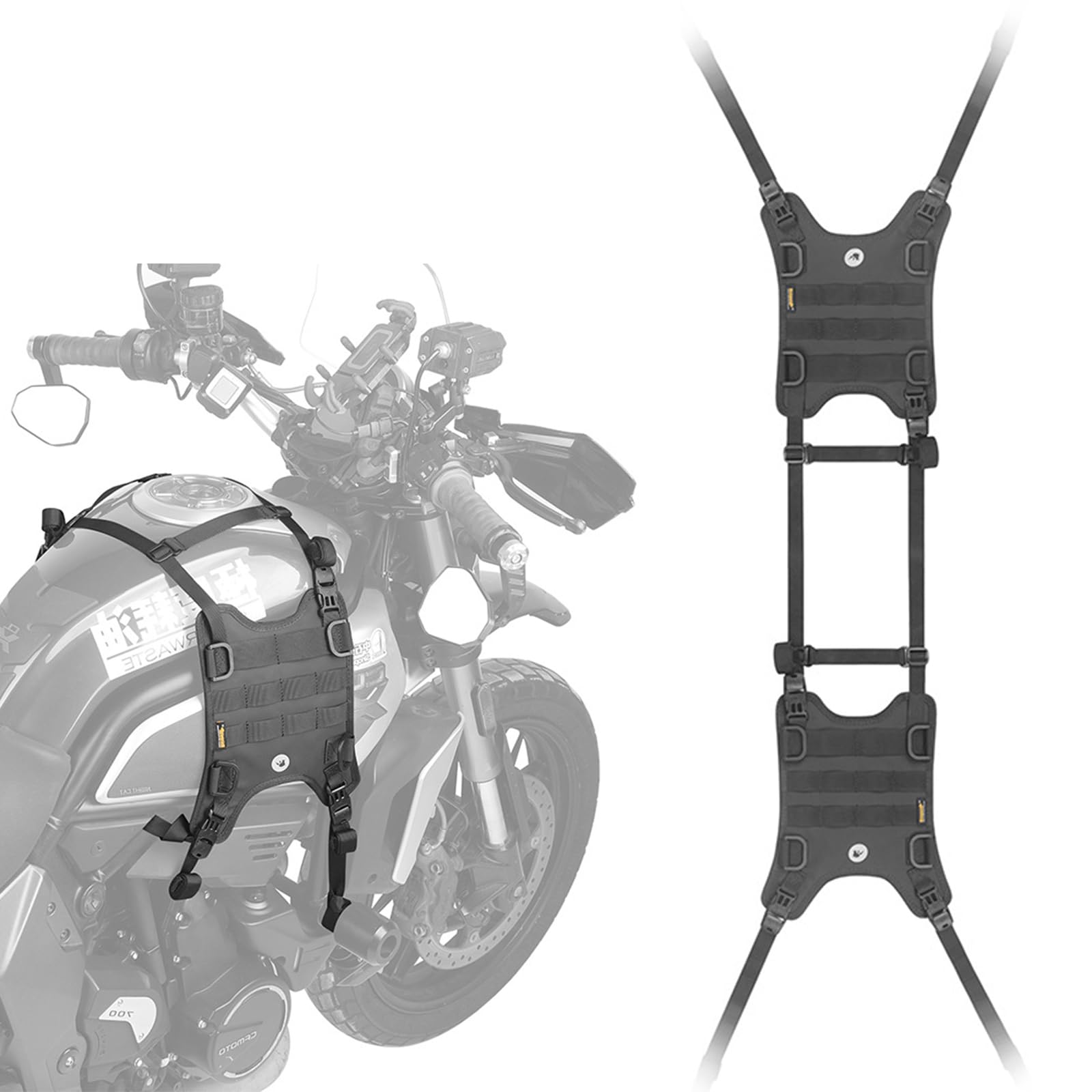 Bamyli Motorcycle Tank Bag,Tank Side Bag Motorcycle Front Load Universal Saddle Bag Mounting Base for Most Adventure and Sport Bike Motorcycle Racks