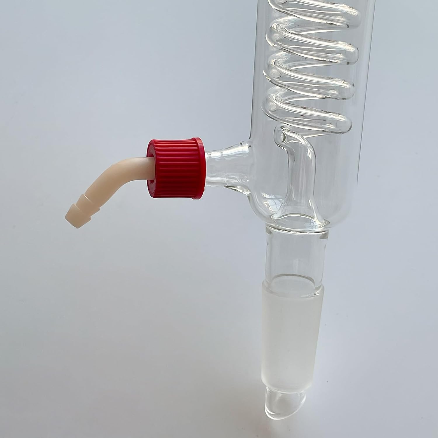 Glass Graham Condenser with 24/40 Joint, 300mm in Jacket Length and Removable Hose Connections, Borosilicate Glass Graham Condenser, Lab Glassware