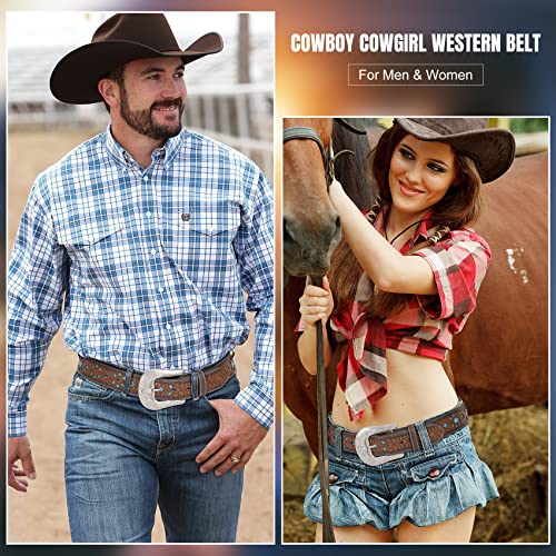 XZQTIVE Women Men Genuine Leather Belt Vintage Ladies Western Belt Engraved Tooled Leather Belt Cowboy Cowgirl Country Belt2