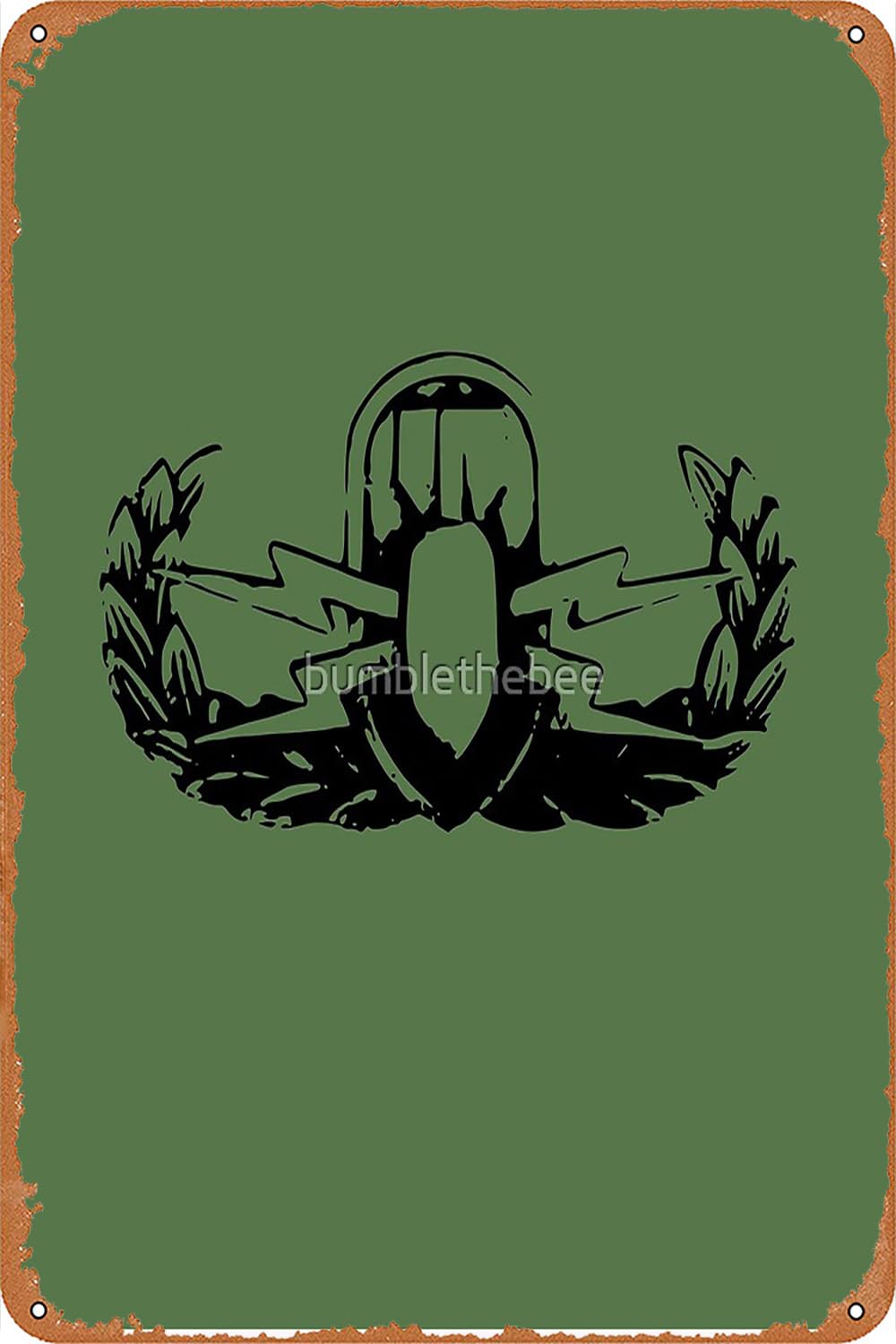 amiuayrta Basic EOD Badge Postermetal Sign Garage Poster Wall DecorationPosters Military Sign, Military Fan Gift8 X 12 in