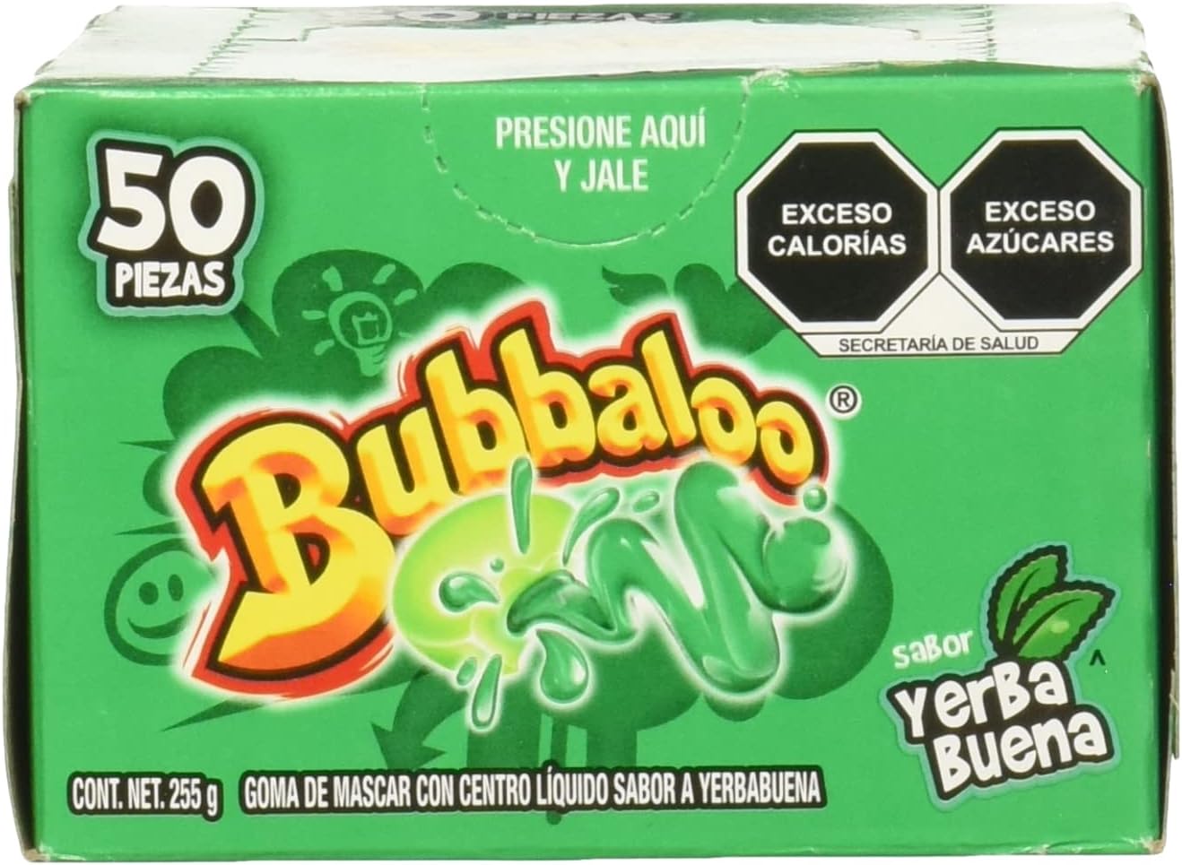 Yerbabuena. Pepermint Bubbaloo Mexican Chewing Gum - 1 Pack 50 pcs.