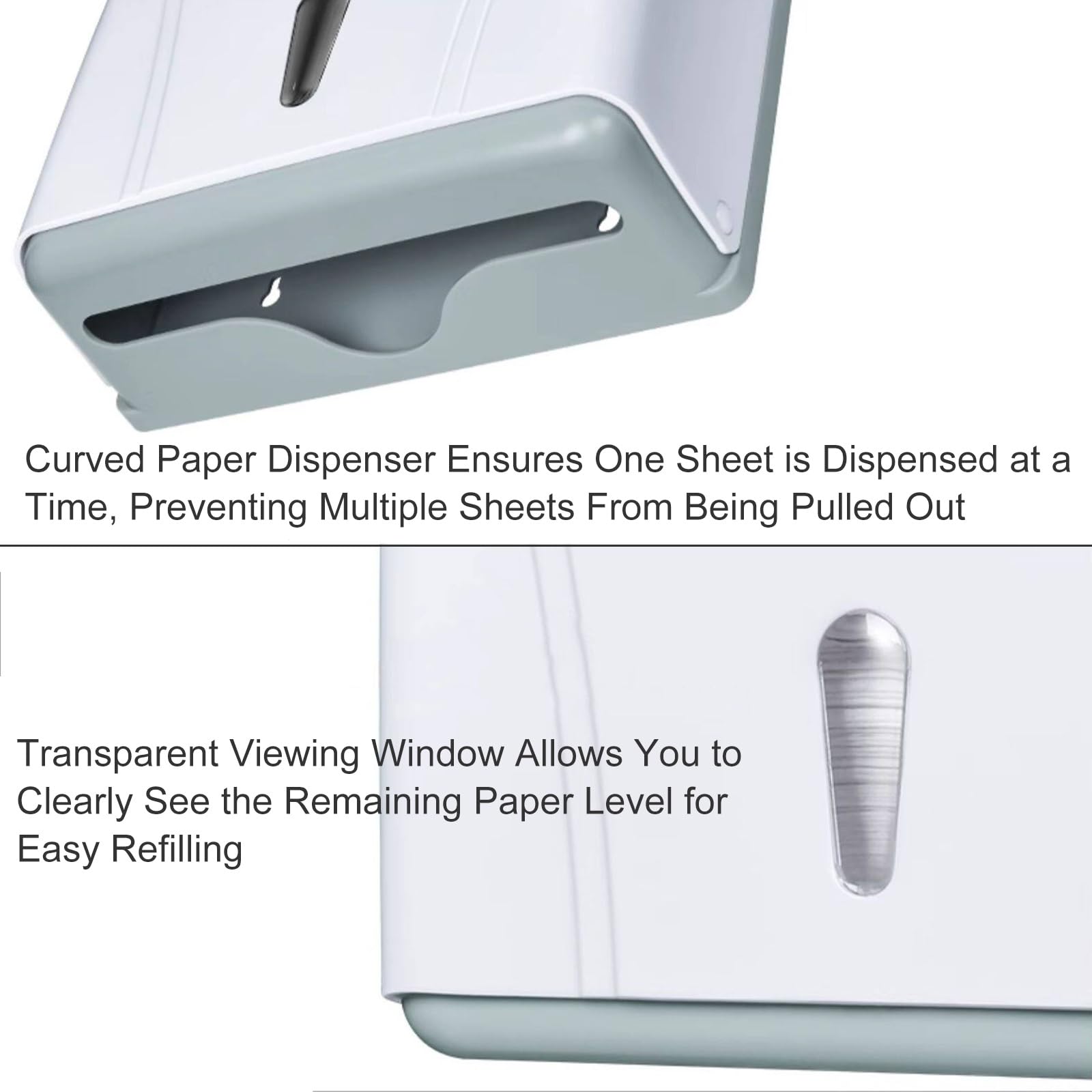 Dispenser Carta Asciugamani, Dispenser Carta Igienica Commerciale, Dispenser di Fazzoletti da Parete(Black)