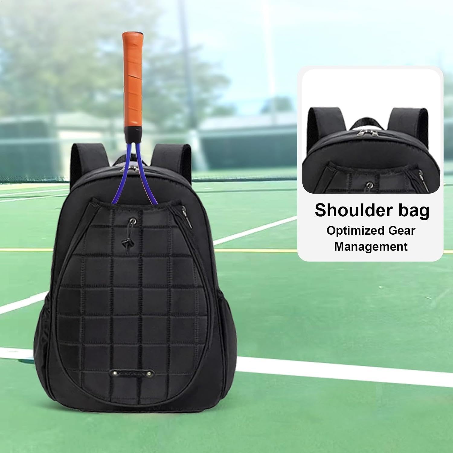 Bolsa De Tenis Grande, Bolsa Deportiva De Tipo Con Compartimento Para Zapatos,Ligera Para Palas De Pádel Y Viajes De Fin De Semana A Canchas Para Bádminton,Fitness,Entrenamiento,Fin De Semana A