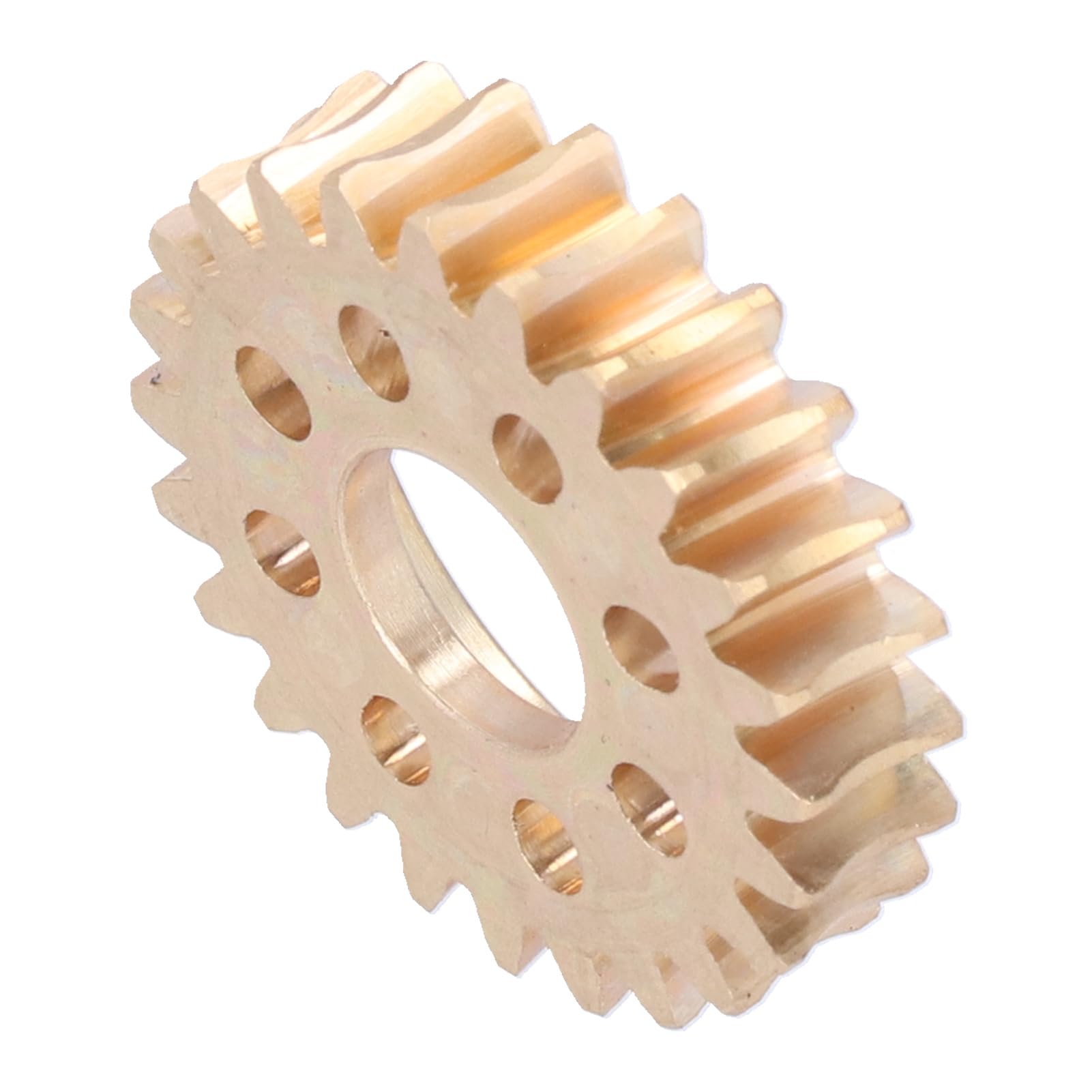 14mm 24 Teeth Brass Gear, 1.5 Modulus Gear Wheel for Motor Drive, Self Locking Mechanism, Lightweight with Circular Slot, Flat Outer Layer for Installation