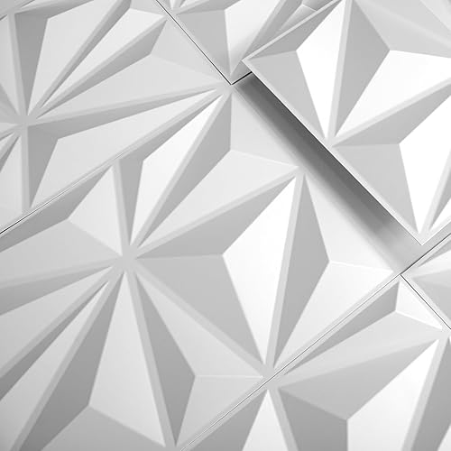 Miniatura 6 de WOWSTAR Paquete de 24 paneles de pared 3D de 31 pies cuadrados de diamante para decoración de pared interior, azulejos decorativos de pared