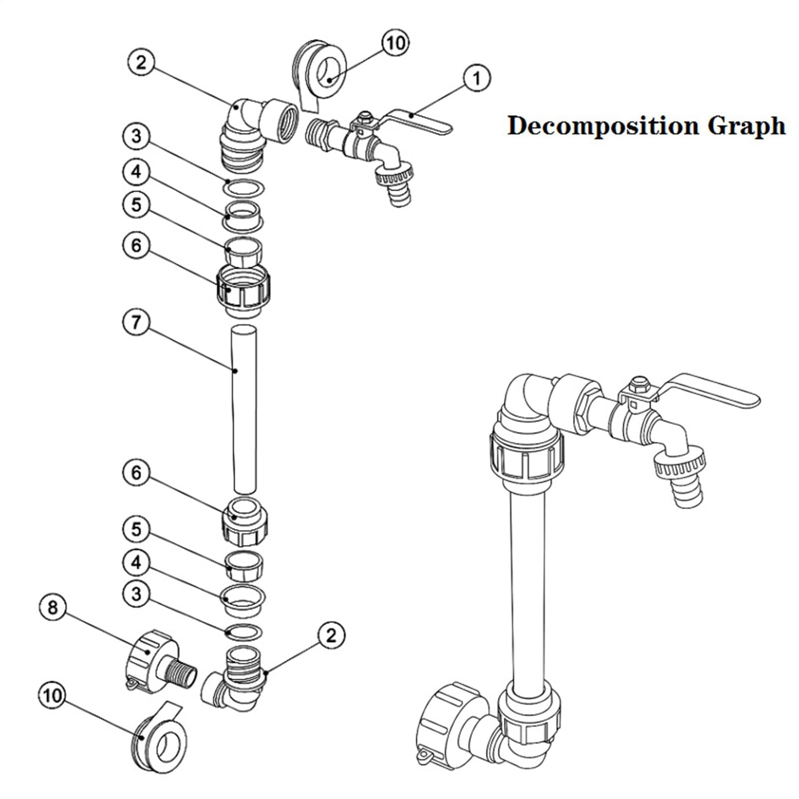 Adaptador de tanque de agua, extensión de manguera, conector de válvula rápida sin goteo para grifo, perfecto para el hogar, taller, jardín, patio, almacenamiento al aire libre