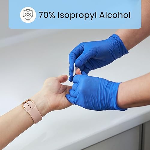 Miniatura 3 de HCS - Almohadillas de preparación de alcohol medio - Toallitas con alcohol isopropílico al 70%, envueltas individualmente, 2 capas, texturizadas,