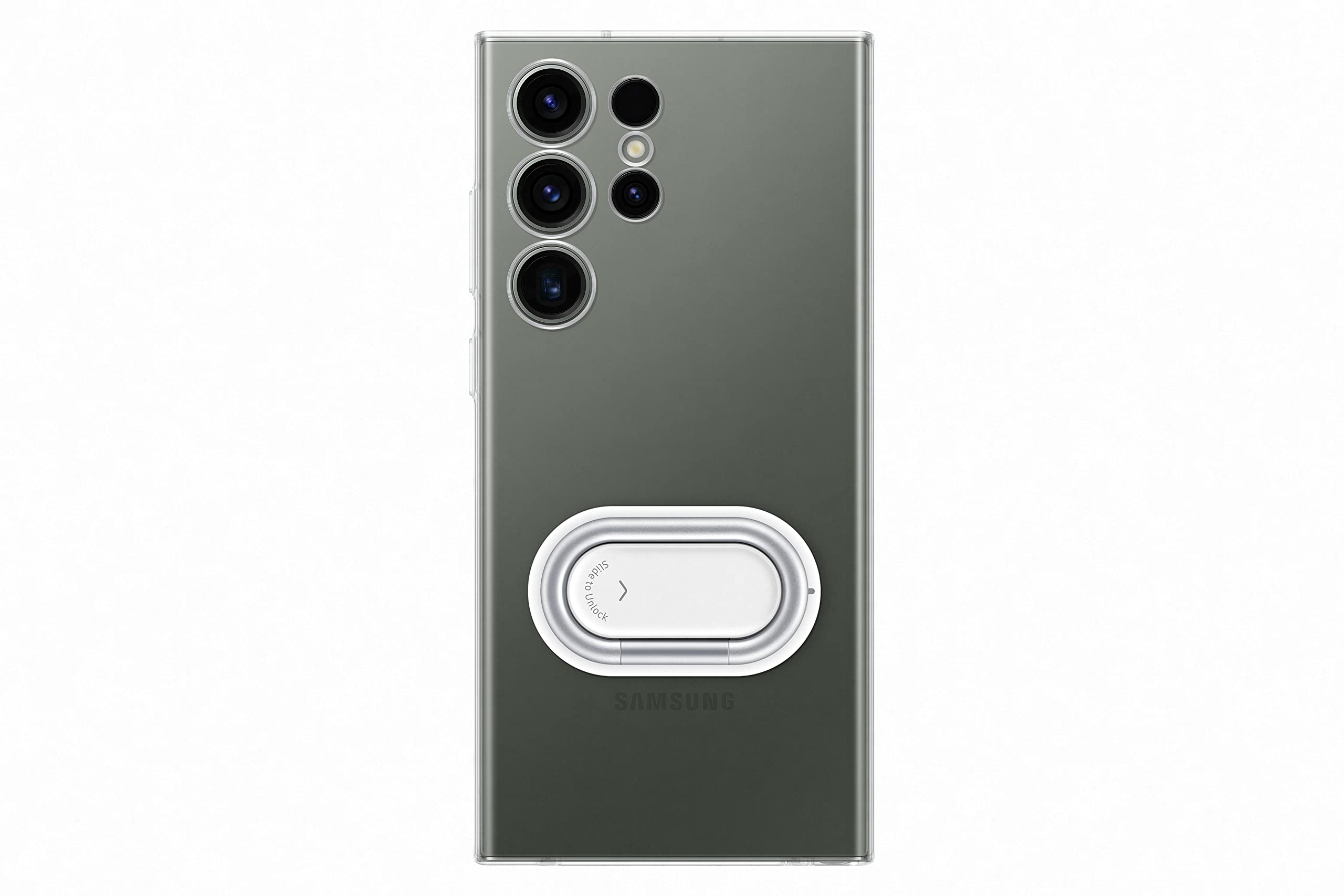 Samsung Clear Gadget Smartphone Case EF-XS918 für Galaxy S23 Ultra, Handy-Hülle, Standfuß, Durchsichtig, Kratzfest, Fingerhalterung, Ringhalter, Transparent