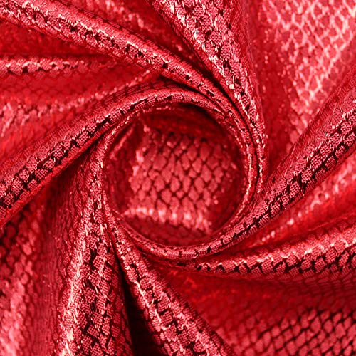 TELA DE LAMÉ TOPAZ EN COLORES LISOS CON TEXTURA PANAL DE ABEJA SERIE VALINOS DE ANCHO 115cm (ROJO, 1 METRO)