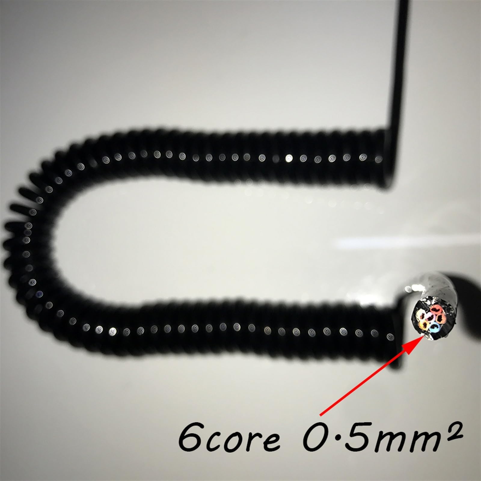 przewód spiralny, 6-rdzeniowy teleskopowy przewód zasilający 20AWG(Stretch 1.25 meter)