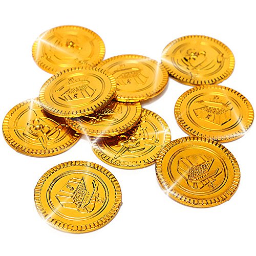 German Trendseller® - 32 Piraten Gold - Münzen ? Gold-Taler? Piraten Schatz ? Piraten Party ?Seeräuber?Schatzsuche ? Kindergeburtstag