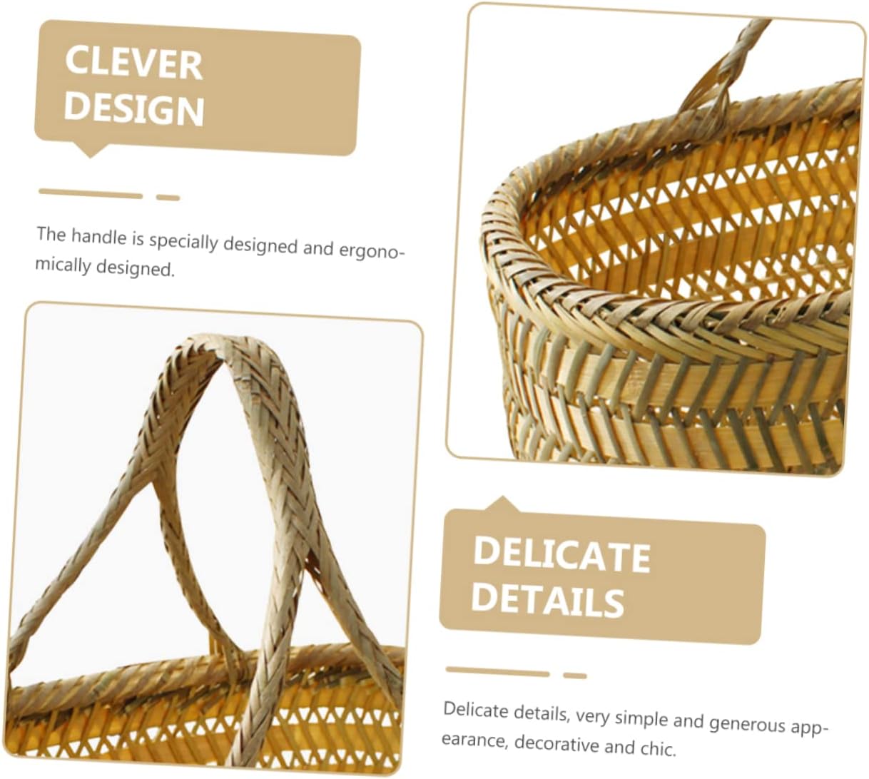 IMIKEYA Multi Function Handled Basket Lightweight Ergonomic Picnic Food Storage for Kitchen Fruit Eggs Outdoor Parties and Farmers Market Use Random Color Random Color