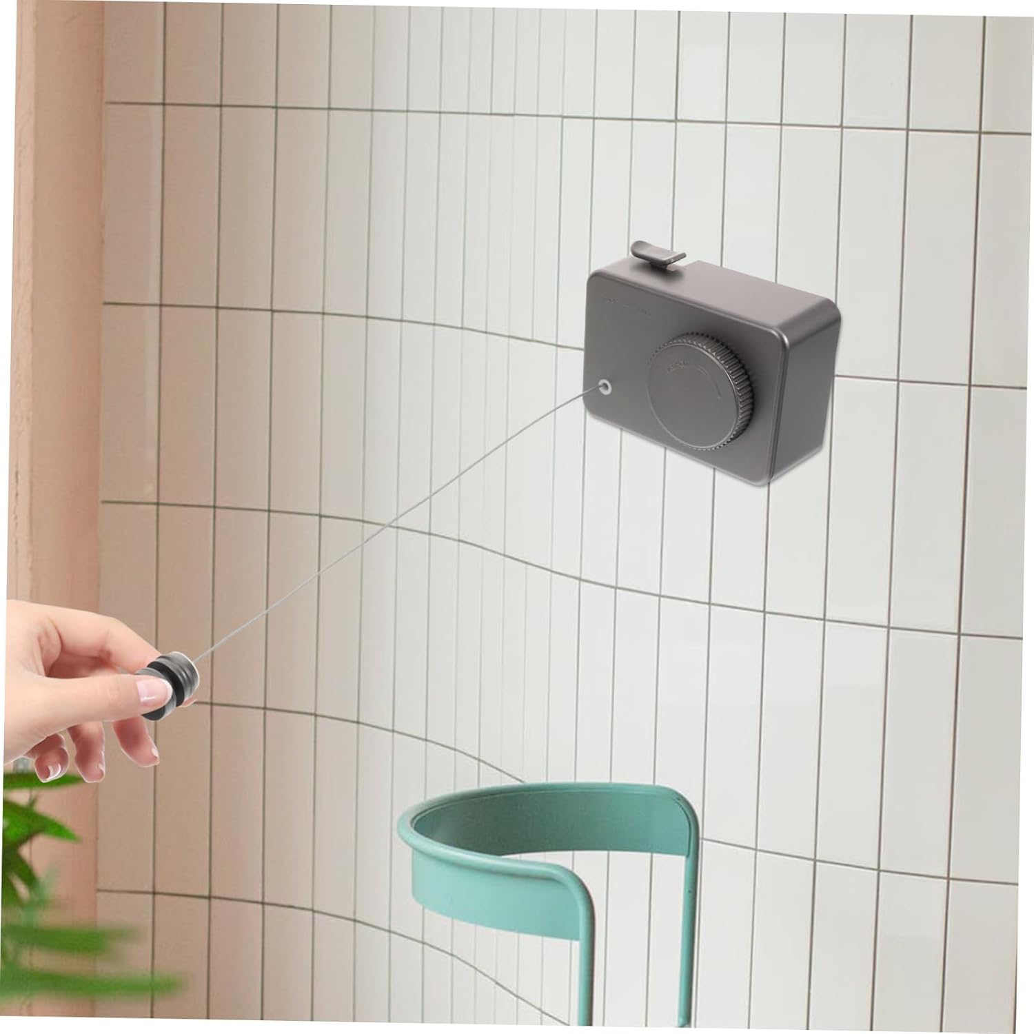 TEHAUX Elegant Stainless Steel Retractable Clothesline Wall Mount Laundry Line Space-efficient No Drilling