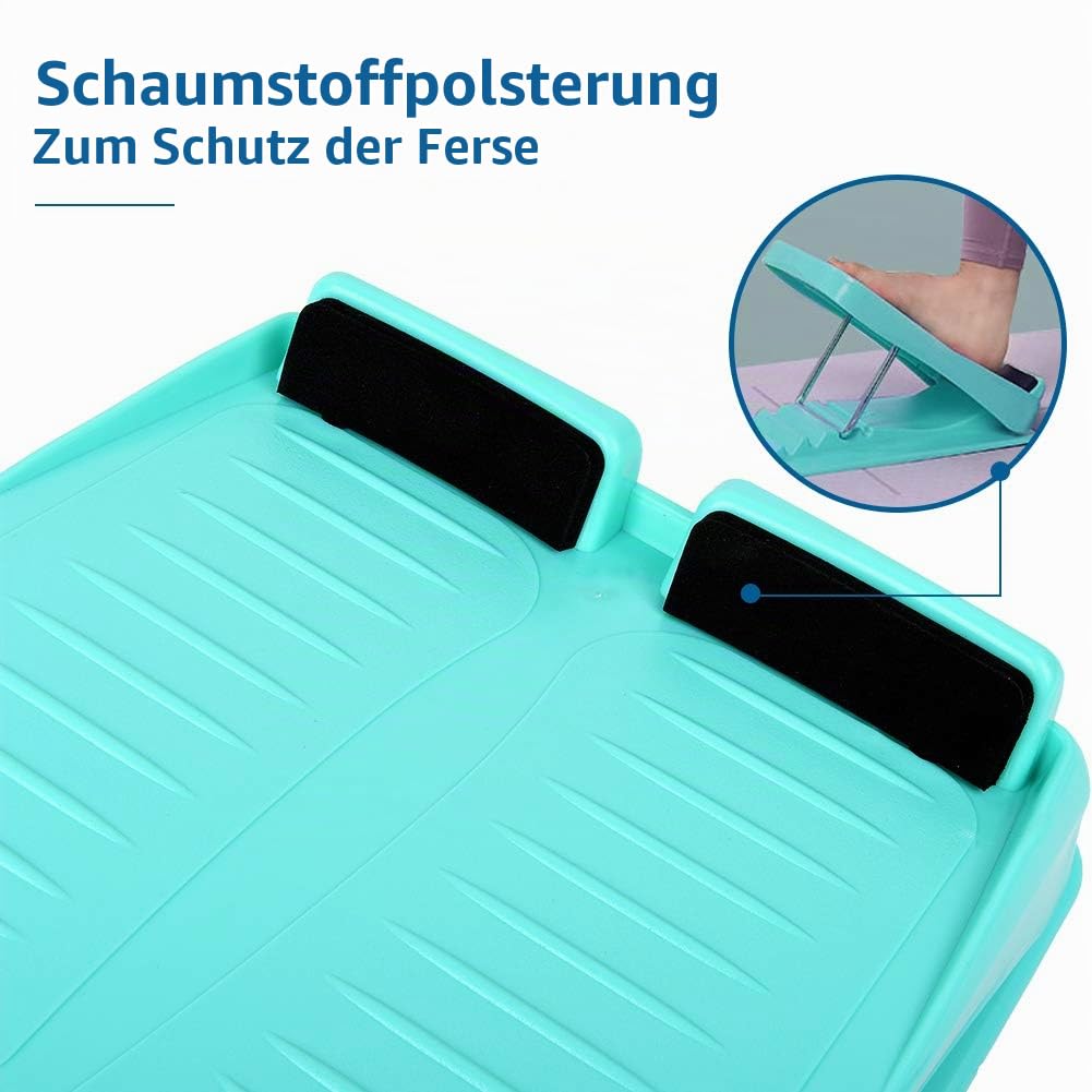 Schrägbrett, Wadendehner, Knöchel- und Fußneigungsbrett zum Dehnen von Angespannten Waden Oder bei Plantarfasziitis, Verstellbar, 4 Stufen (Belastbarkeit 150 kg), Krafttrainingsgeräte