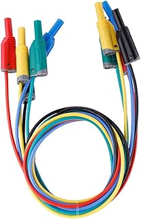 5pcs P1050-1 Banana to Banana Plug Test Set,4mm Stackable Banana Plug Wire,Soft Silicone Test Cable for Multimeter,1m Silicone Electrical Test Wire 1000V/10A