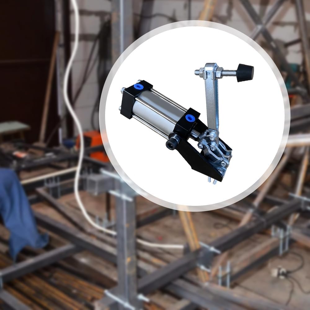Pneumatic Clamp Fixture, GH-12050U-80 91kg/ 200LB Heavy Duty Force Cylinder Pneumatic Hold Down Quick Air Clamp for Woodworking Welding and CNC Holding
