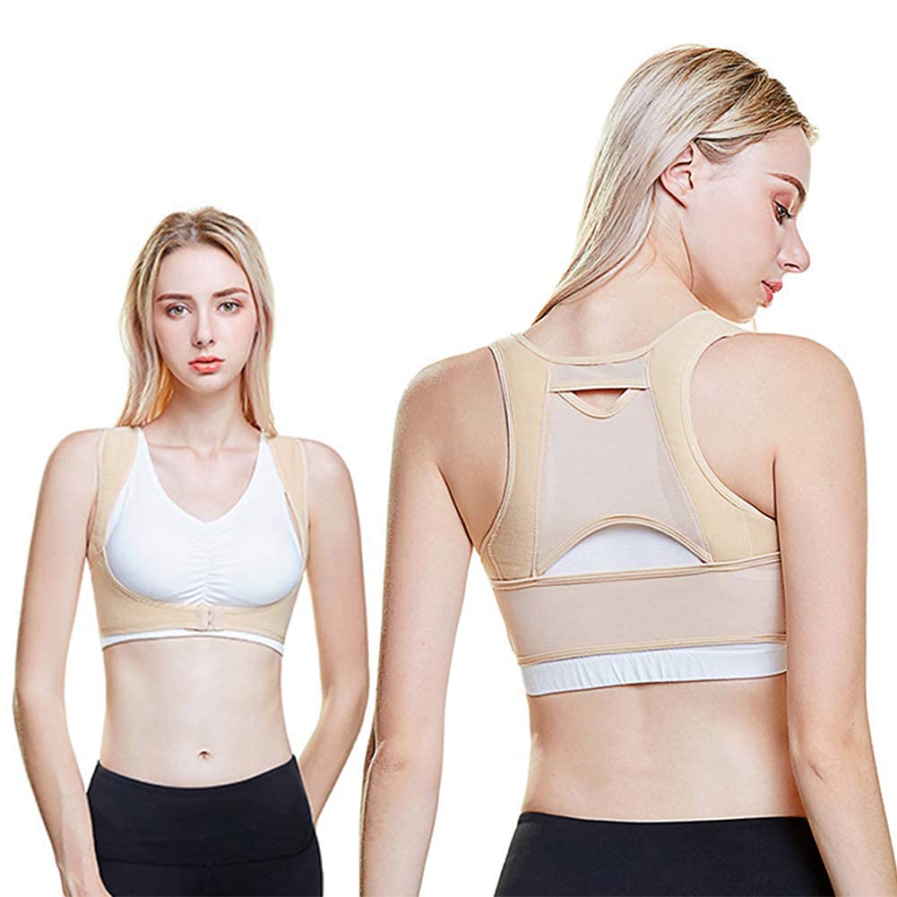 Alexo Ablea Back Support Vest Top Bra Posture Corrector For Women Push Up Chest Breast Hunchback Relief Humpback Correction Belt Band Brace Up Back Shoulder Shapewear Body Shaper X Strap,M (X-Large)