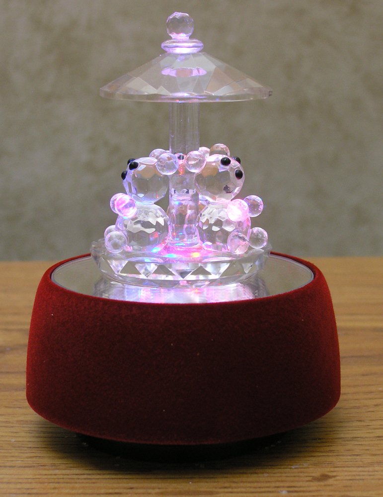 Buy BANBERRY DESIGNS Musical LED Teddy Bears Collectable Revolving Music Box with Crystal Teddy