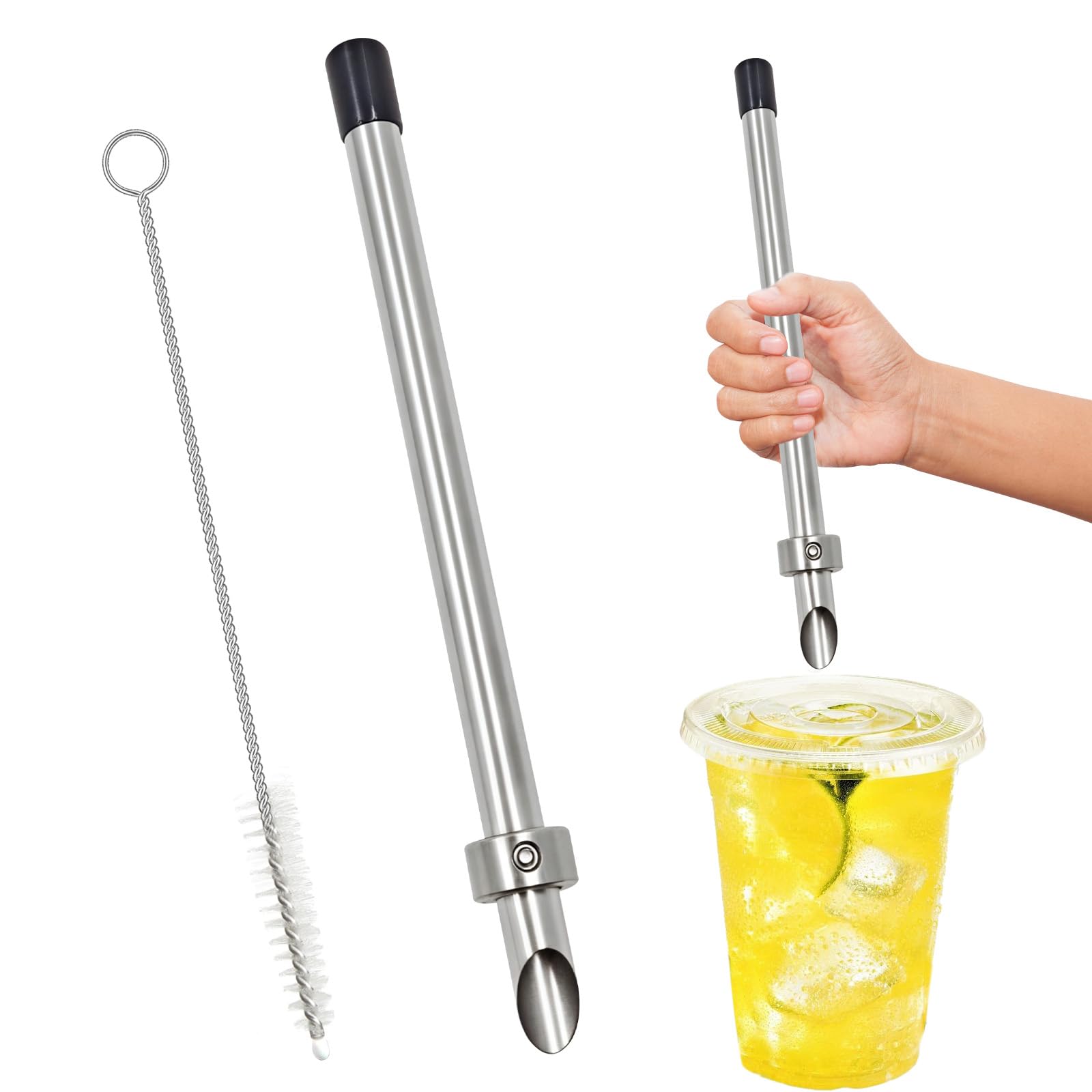 Perforateur de paille en acier inoxydable durable pour gobelets de limonade fraîche