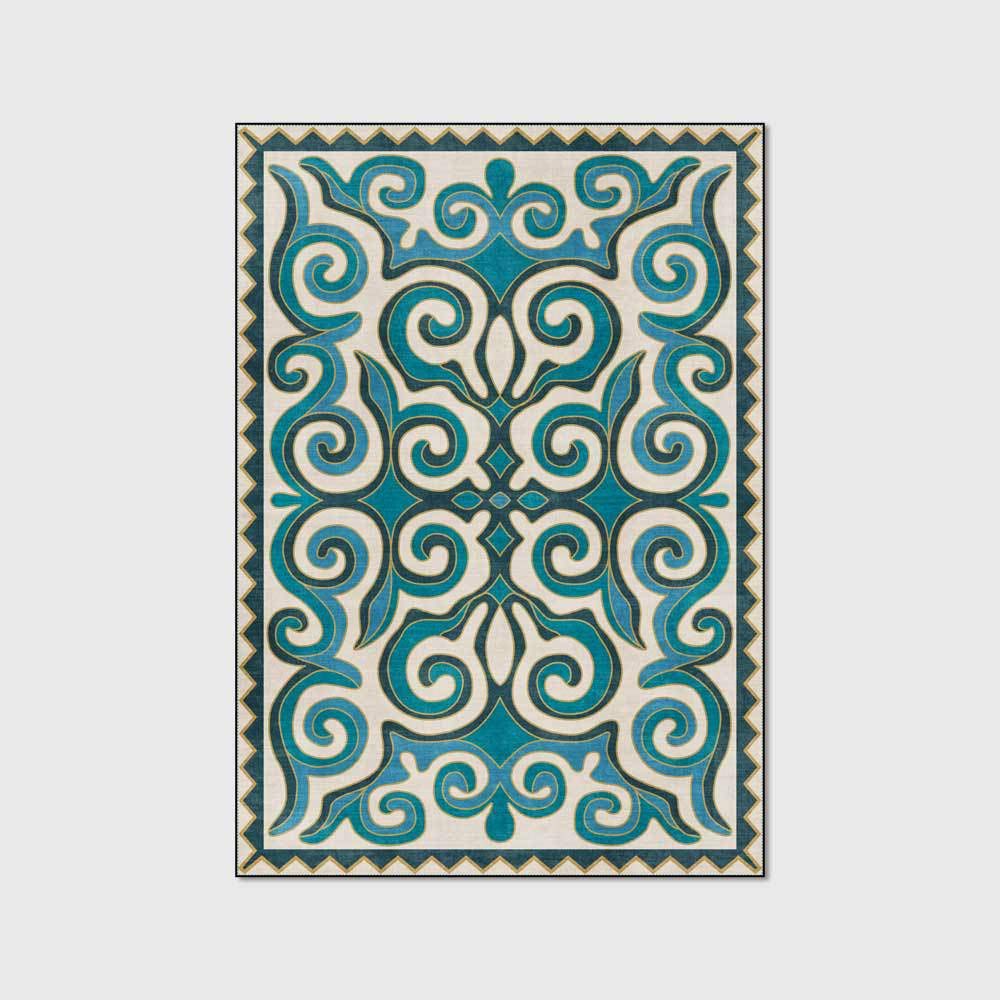 Dywaniki miękkie do kuchni, salonu, sypialni, łatwe czyszczenie, zmywalne, proste, geometryczne, błękitne, 90 x 150 cm