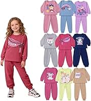 Kit 6 Peças Conjunto Infantil Menina Inverno Para Crianças Frio Premium Feminino Quentinho Bebê Roupa De Criança (3 Moletons + 3 Calças) - 1 A 8 Anos