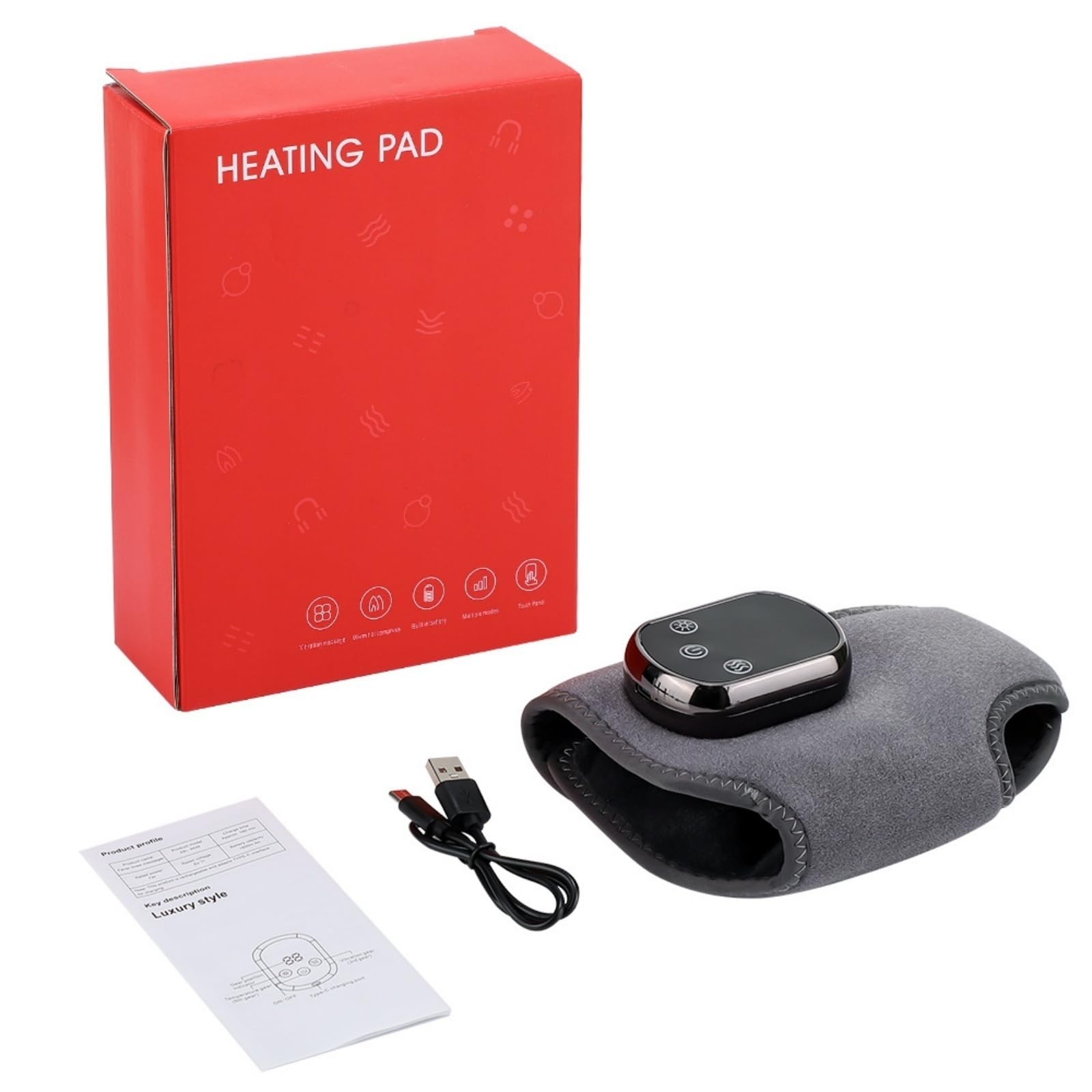 Vital pulser 3-in-1 Massager,Knöchelmassager,Wiederaufladbares Elektrisches Massagegerät mit 5 Heizstufen & 3 Vibrationsmodi für Knöchelunterstützung und Gelenkentspannung