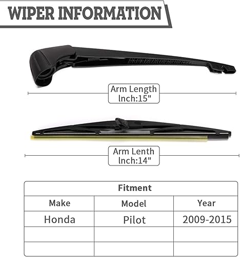 Miniatura 2 de HODEE Juego de tuercas de repuesto para limpiaparabrisas trasero para Honda Pilot 2009-2015, conjunto de accesorios de cubierta del limpiaparabrisas