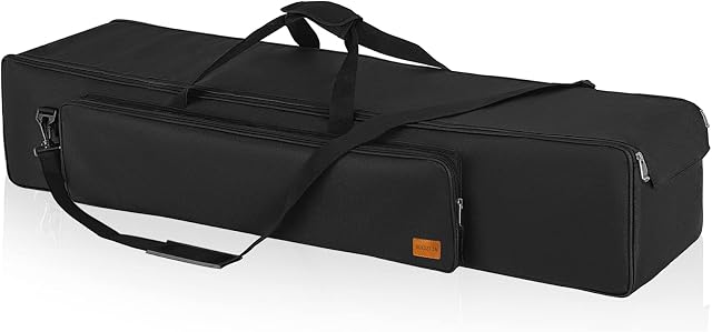 BQKOZFIN Tripod Bag 50in Tripod Carrying Case, 50x8x8" /127x21x21cm Heavy Duty Nylon Bag with Shoulder Straps and Handles, Padded Carrying Bag for Light, Speaker, Boom, Microphone Stands(Black)