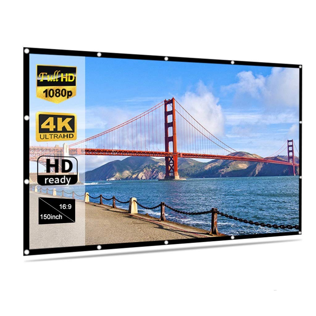Pantalla de proyector de 72 pulgadas mate que elimina reflejos y es plegable 7