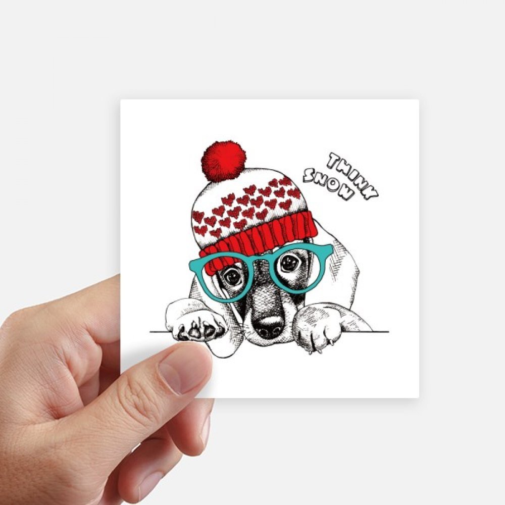 Autocollant carré chien aquarelle 10cm sticker pc portable valise mur moto lot de 8