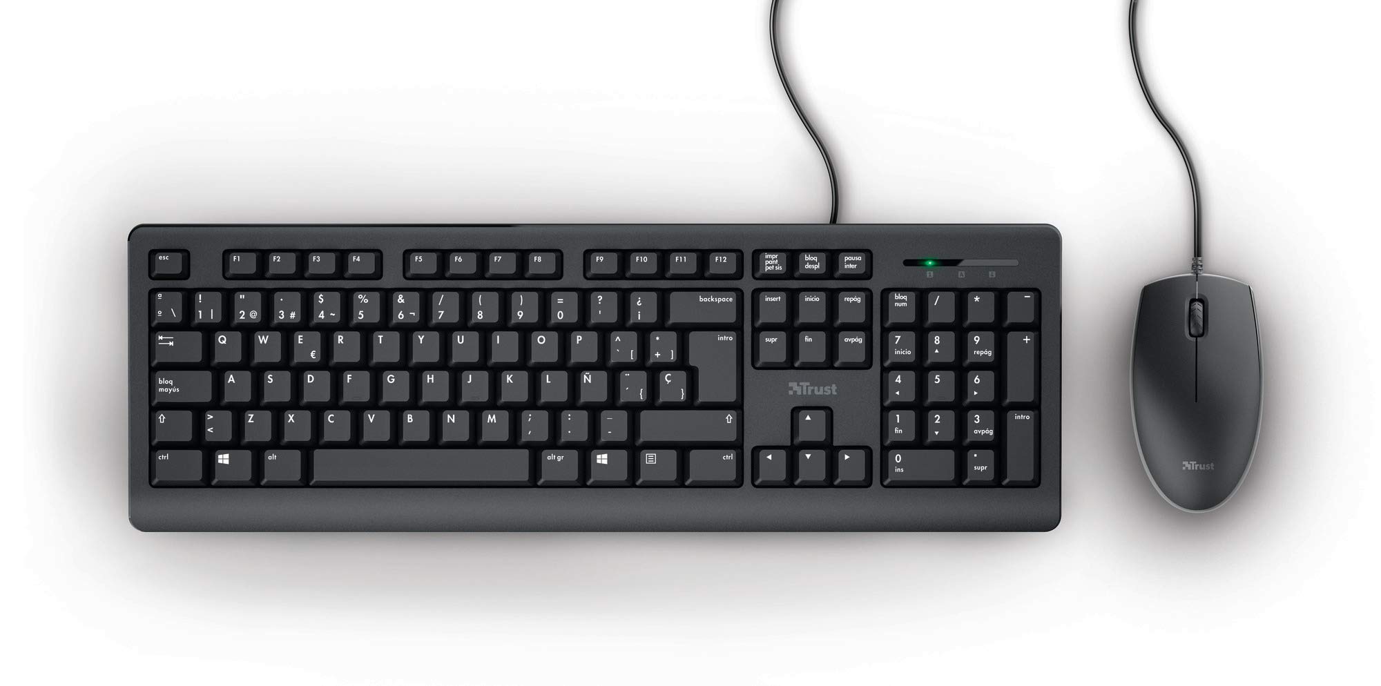 SilverHT Sniper Tastiera Gaming USB – Layout Spagnolo, Retroilluminata A LED, 19 Tasti Anti-Ghosting, Poggiapolsi Integrato, Nero