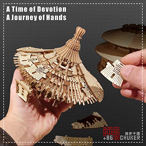 Chuker Big Architecture Model Kit For Adults, Highly Skillful 3D Wooden Puzzle Diy Gift With Lights, Temple Of Heaven (1634 Pieces) #TOP3