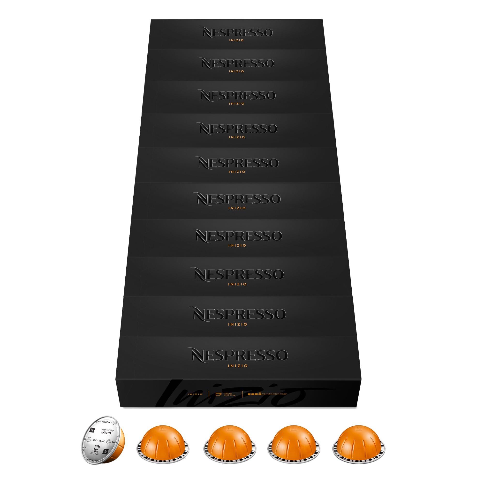 NESPRESSO VERTUO Inizio 100 Kaffeekapseln | Arabica Kaffee, Milde Röstung, Intensität 4, Ideal für Gran Lungo