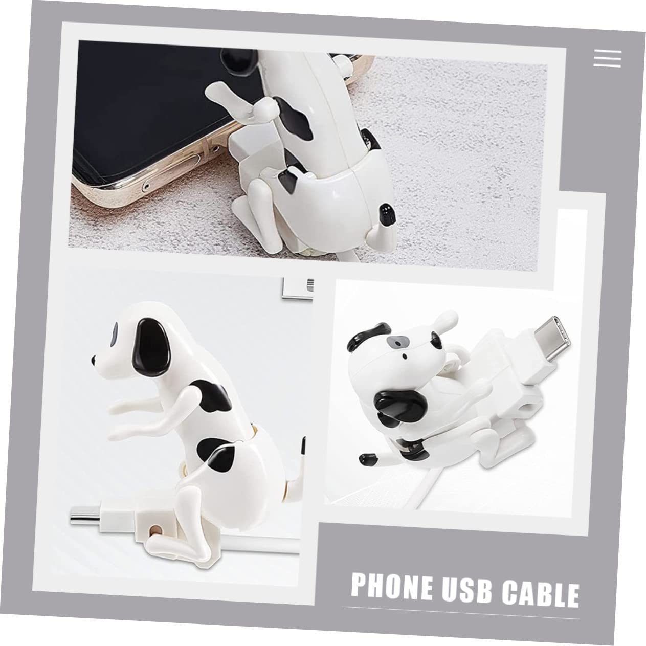 jojofuny 5pezzi Cavo Di Ricarica Usb Creativo Forma Di Cane Cavo Di Ricarica Tipo-c Resistente Design Divertente Compatibile Con Smartphone e Dispositivi Mobili Facile Da Trasportare e
