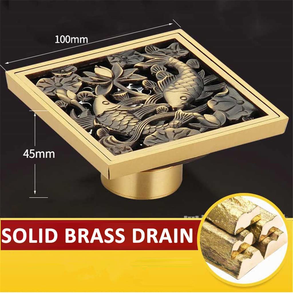 Italiano: Euro Piano Scoins Antique Brass Doccia Doccia Drain Draft Bagno Euro Quadrato Piano Scolare Copertura del Filtro(3-Pack)