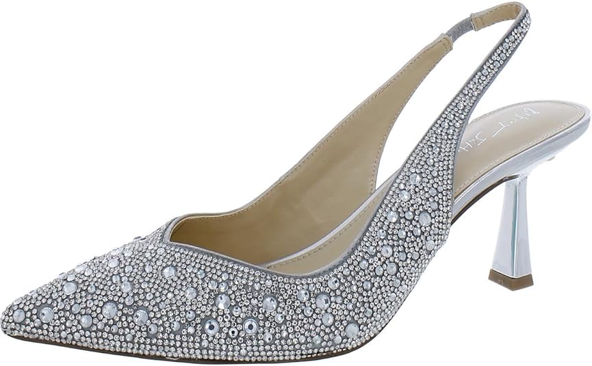 Betsey Johnson Silver Crystal Clark Pump