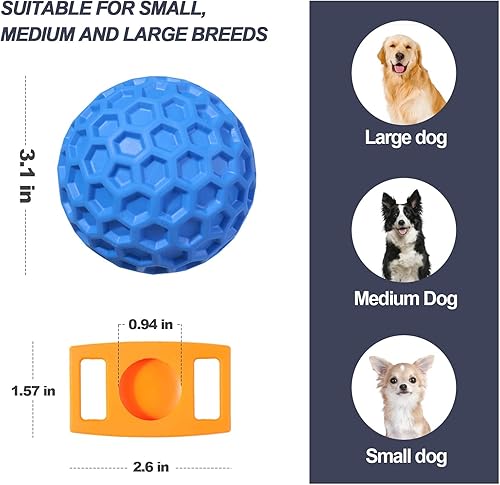 Miniatura 10 de Pelotas chirriantes para perros, paquete de 2 juguetes indestructibles para perros masticadores agresivos de raza grande y media, juguetes duraderos