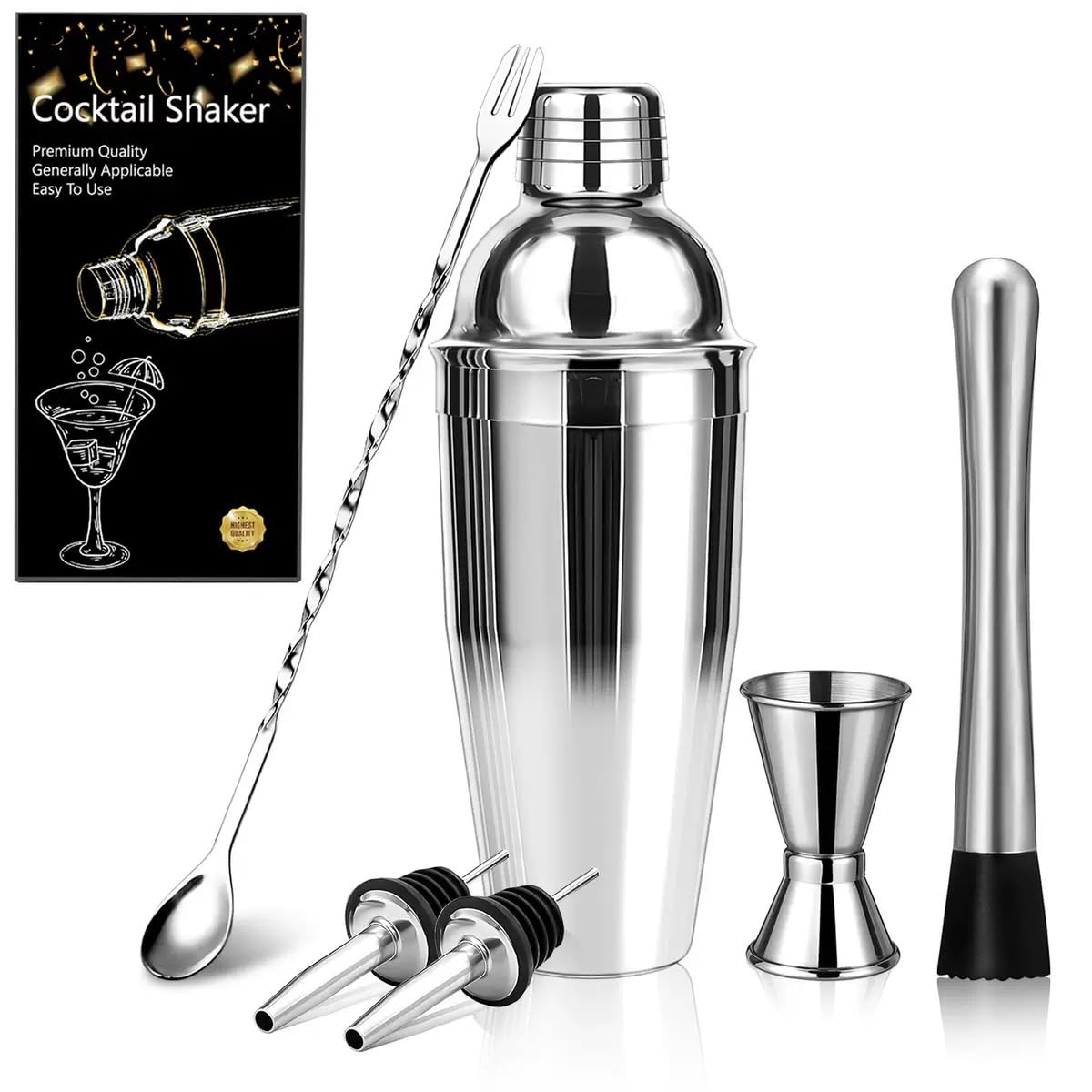 Set de cocktail en acier inoxydable idéal à offrir avec son kit barman