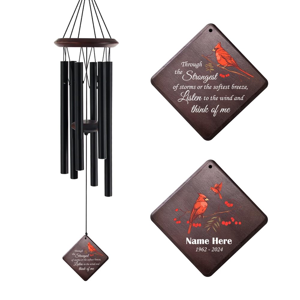 Personalized WindChimes Outdoor Deep Tone,Large Customized Memorial Wind Chimes for Loss of Loved One Engrave Tree of Life,Sympathy Wind Chimes Outside, Gifts for Mother,Garden Home Yard Hanging Decor