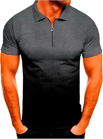 T-Shirt for Men Gradient Short Sleeve Shirts Summer Casual Street Fashion Tees Slim Fit Crewneck Tees Tops