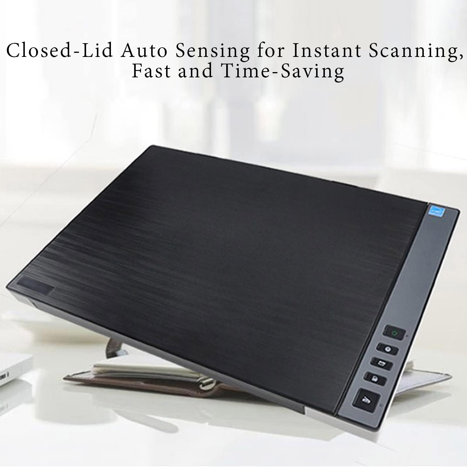 Scanner A3 Grande Formato A Colori per Foto E Documenti, Scanner Piano Ottico 1200 dpi, Velocità Ultra Rapida 8 s, Sensore Coperchio Automatico E PDF con Un Click per Ufficio Scuola E Biblioteca