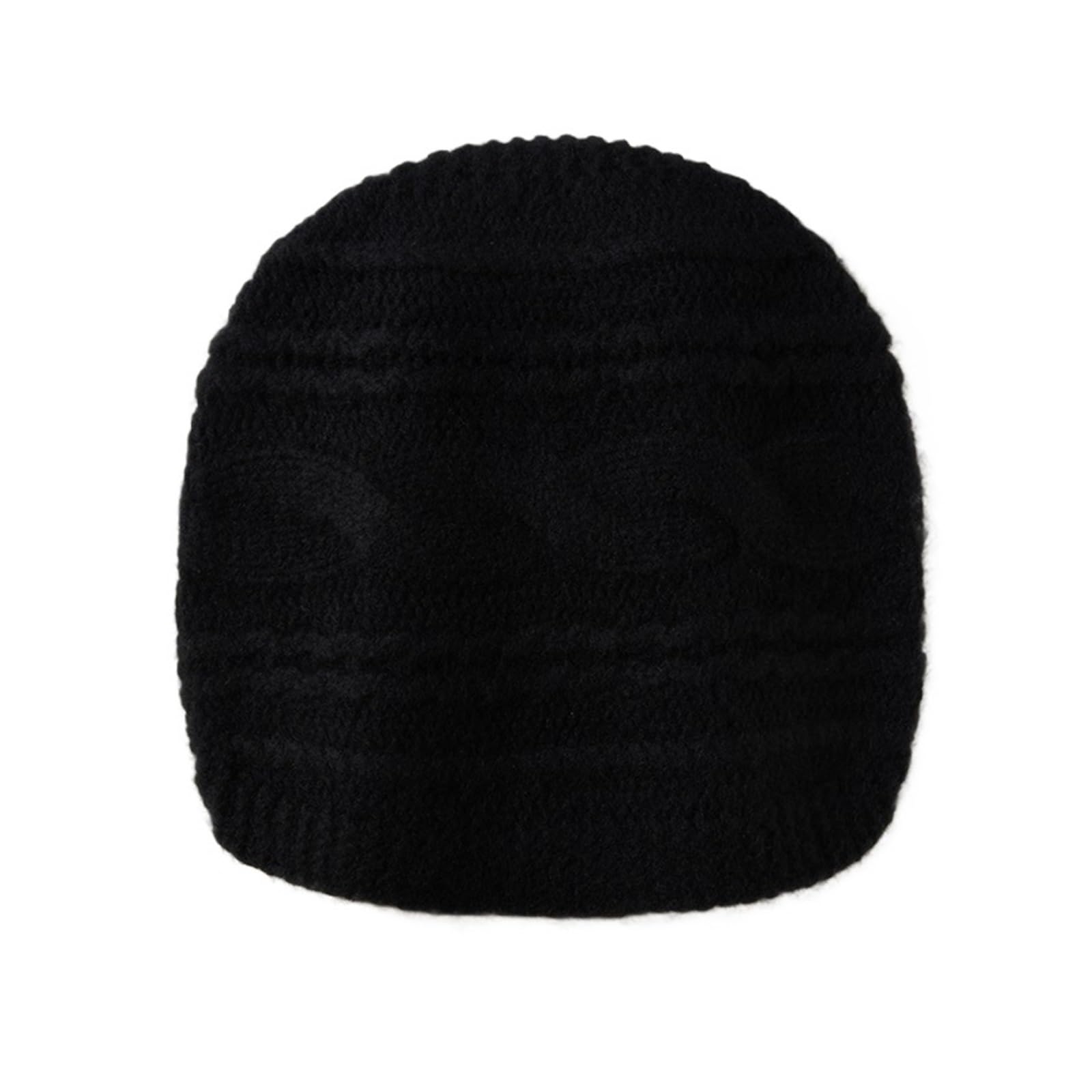 Damska dzianinowa czapka typu beanie luksusowa kaszmirowa miękka ciepła zimowa czapka z kwiatowym wzorem na co dzień(Black)