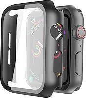 Vista 47 de Misxi - Juego de 2 fundas de policarbonato con protector de pantalla de vidrio templado compatible con Apple Watch Series 3 y Series 2 de 38mm