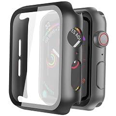 Misxi 2 Pack Hard PC Case with Tempered Glass Screen Protector Compatible with Apple Watch SE 3 2025