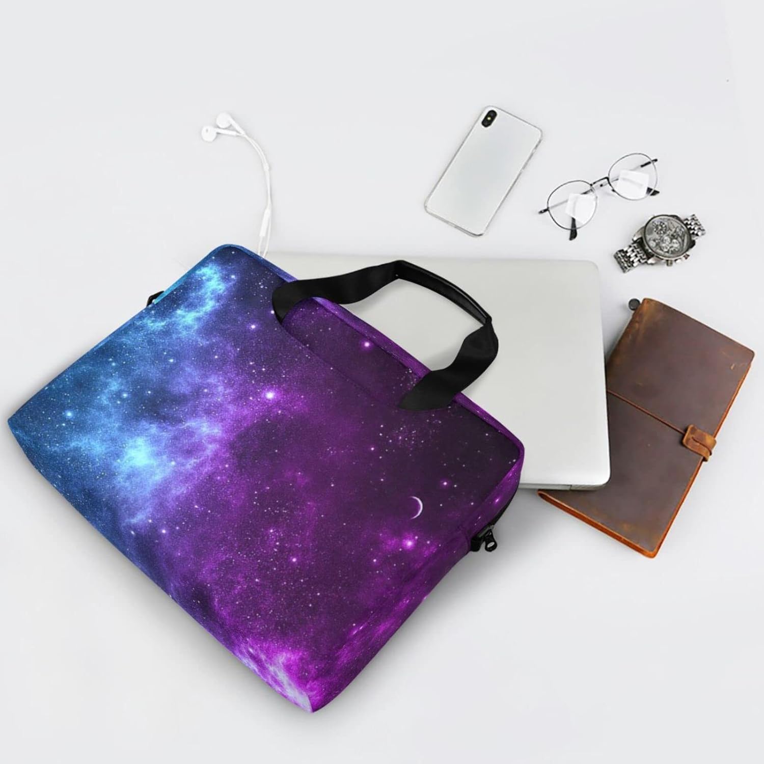 Laptop Case 15.6 inch, Galaxy Laptop Bag, Waterproof Computer Case for Women & Men